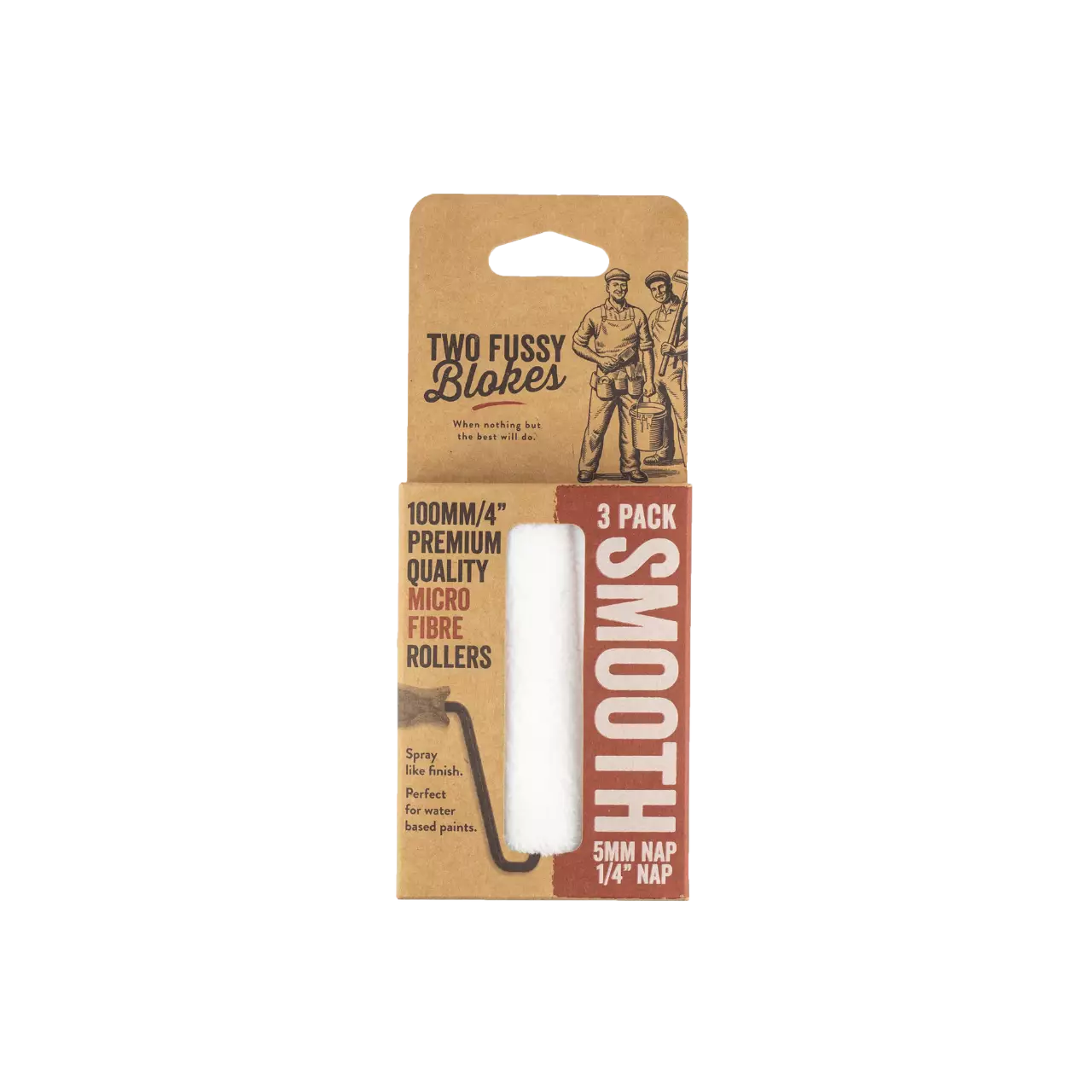 tfb2 Microfibre Mini 100mm Paint Rollers 5mm Nap - 3 Pack - Image 1